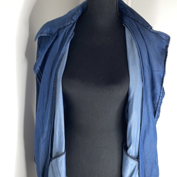 Zara Denim Couture Trench Jacket Size S - Picture 7 of 9